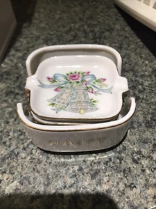 Vintage Happy Anniversary Individual Ashtrays Set 4 Ashtrays Japan - Picture 1 of 4