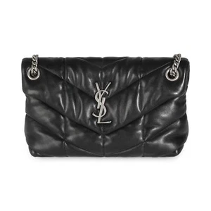 Saint Laurent Schwarz Gesteppt Lammleder Small Loulou Puffer - Bild 1 von 8