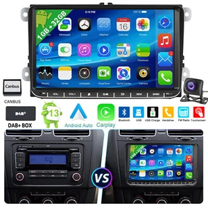 9" Apple Carplay Android 14 Autoradio 1GB+32GB GPS Per VW GOLF 5 6 Polo 6R Caddy - Foto 1 di 15