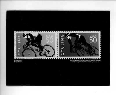 US Stamp FDC SEPIA Publicity Photo Essay #3119 50c Cycling 1996 - Image 1 of 2