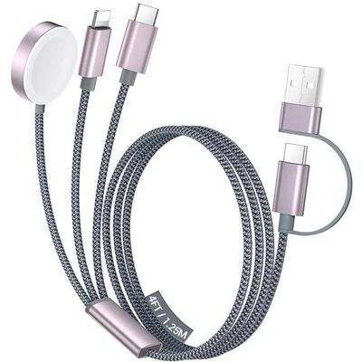Cable USB-C Temdan 3 en 2 para Apple Watch y iPhone, cargador de viaje de 4 pies Foto 1 de 4