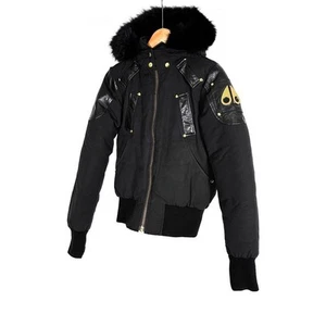 Moose Knuckles Gold Edition 14K Plated Ballistic Bomber Jacket Black MK2217LB - Picture 1 of 14