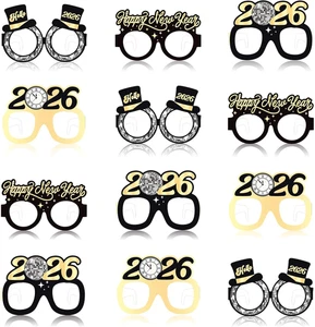 12 Stück Happy New Year Gläser 2026 Silvester Deko 2026 Silvester Party - Bild 1 von 7