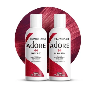 [2 Pack] Adore Semi Permanent Hair Dye Color 4oz [ 064 Ruby Red ] - Image 1 of 4