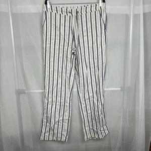 NWT For Cynthia linen blend striped wide leg casual pants PL beachy lagenlook - Picture 1 of 10
