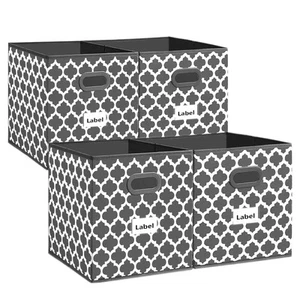 Cube Storage Organizer Bins 13x13 - Fabric Storage Cubes Bin Foldable Baskets... - Picture 1 of 7