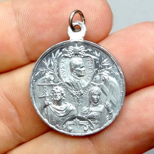 Saint Helena and Constantine the Great. In hoc signo vinces. Antique Large Medal - Picture 1 of 5