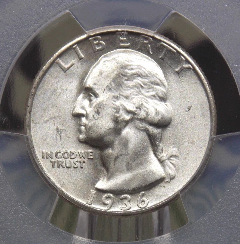1936 "S" Washington SILVER Quarter 25c PCGS MS65 #645 Gem BU Unc ECC&C, Inc. - Image 1 of 4