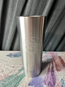 Starbucks Venti vaso de acero inoxidable vaso frío 24 oz plateado sin tapa - Imagen 1 de 4