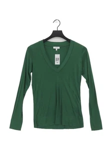 Reiss Damen Top S grün 100% Viskose Langarm V-Ausschnitt Basic - Bild 1 von 5