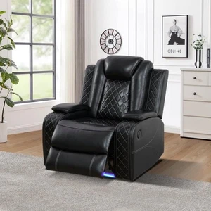 Electric Power Recliner Chair Living Room Furniture, Comfy Wide Lazy Home The... - Picture 1 of 9