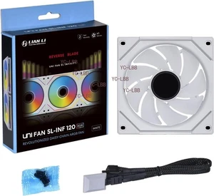 Lian Li UNI FAN SL-INF-120 RGB Reverse BlADE Biały Pojedynczy pakiet 120mm RSLIN120-1W - Zdjęcie 1 z 6