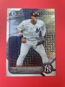 2022 Jasson Dominguez RC Rookie Bowman Chrome Mojo Refractor New York Yankees - Picture 1 of 2
