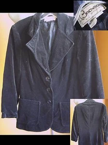 CHAQUETA HIPPIE BOHO TERCIOPELO NEGRO MUJER AÑOS 70 TURE DE COLECCIÓN Talla 9-10 - Imagen 1 de 1