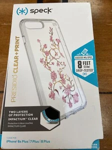 Speck Presidio Clear+Print iPhone 6s Plus, 7 Plus, 8 Plus - GoldenBlossoms *5D - Picture 1 of 3