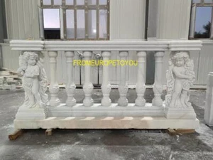 BEAUTIFUL CHERUB MARBLE ESTATE RAILINGS - MCR57 - Picture 1 of 1