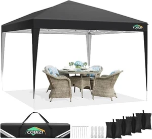 COBIZI 10x10ft Pop Up Canopy Tent Outdoor UPF 50+ Waterproof Gazebo for Camping - Picture 1 of 49