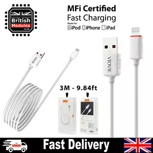 MFi-Certified Apple Lightning Cable for iPhone 11 XS XR X Max 8 Charger 3M - Picture 1 of 5