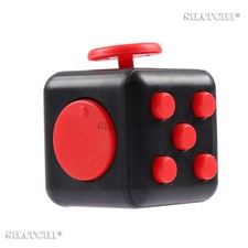Fidget Cube Black-Red Anxiety Attention Stress Relief Toys For Adults & Kids