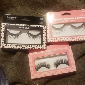 Set of 3-Diamond Cosmetic Eyelashes - Love Sick , Be Mine & Feelin' Flirty - Picture 1 of 4