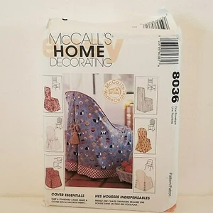 McCalls Home Decorating 8036 Schnittmuster Stuhlhusse Varianten 1995 ungeschnitten - Bild 1 von 3