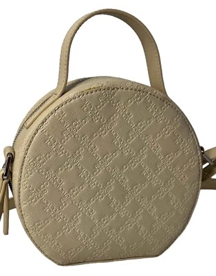FRENCH CONNECTION Beige Round Cross Body Bag / Leather Stamped Name - Imagem 1 de 4