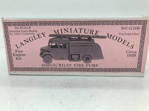 LANGLEY 1:76 SCALE WHITEMETAL G146 1939 DODGE / MILES FIRE ENGINE KIT MINT BOXED - Picture 1 of 2