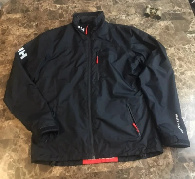 Size Small Helly Hansen Men's Crew Midlayer Sailing Jacket Used Full Zip Black. - Image 1 of 4