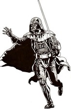 Darth Vader Inked COMMISSION Steve Kurth 11x17 STAR WARS FORCE AWAKENS