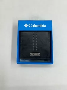 Columbia Men's Leather Bifold Wallet with RFID Protection - Slim & Stylish Black - Picture 1 of 4