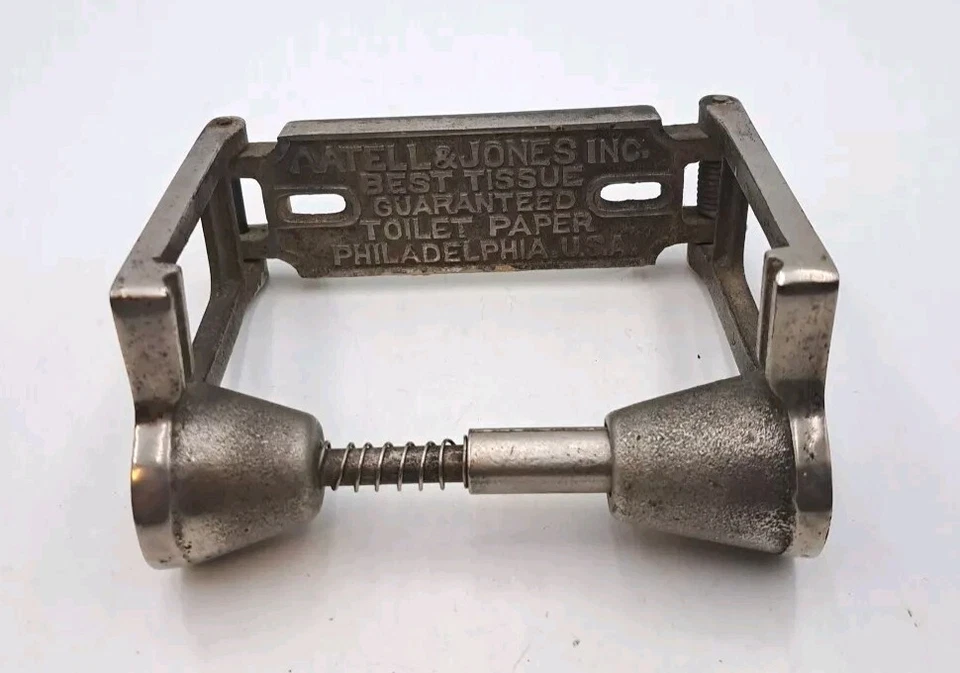 Soporte de papel higiénico antiguo/vintage AATELL & JONES PHIL soporte Art Deco Foto 1 de 4