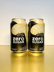 〽️New Limited Edition Dr Pepper Zero Sugar Cream Soda (2 Cans) - Picture 1 of 2