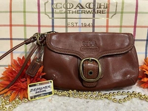 COACH Bleecker Flap British Tan Leather Wristlet EUC! - Picture 1 of 11