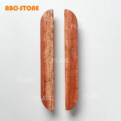 2件装天然红色石灰石门把手装饰复古门把手 — 第 1/4 张图片