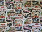New BTY x 45"W Digital Fabric Vintage Cars Diners On Post Cards Quilting Sewing