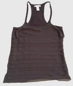 DAMEN RACERBACK TANK TOP Gr. L DUNKELGRAU von DESIGN HISTORY Lagenlook n Volant - Bild 1 von 8