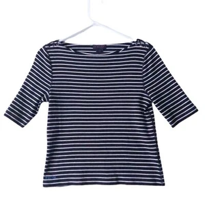 Top para mujer Ralph by Ralph Lauren a rayas blanco y negro etiqueta a cuadros talla M - Imagen 1 de 14