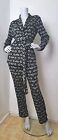 Biba Size 10 Silky Pyjama Set/Lounge Wear Co-Ord Set Biba Logo Stork Print Bnwot