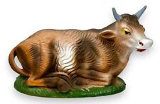 Vintage Nativity LYING BROWN COW BULL Plastic Italy Figure #230 Replacement