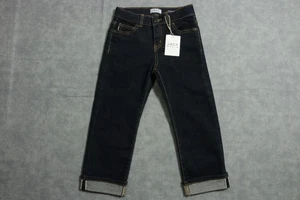 Jack Denim Jeans Boys Size 5 Dark Wash Stretch Selvedge Straight Cuffed New - Picture 1 of 15