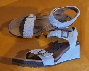 Aetrex NUEVAS Sandalias de Cuña Tejidas Ajustables Gracia Blanca EE. UU. Talla 10-10.5 EU 42 - Imagen 1 de 8