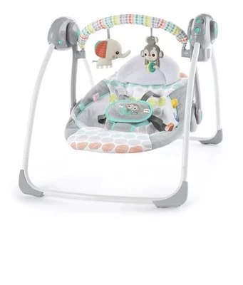 Columpio para bebé Bright Starts Whimsical Wild compacto portátil automático 6 velocidades, NUEVO Foto 1 de 4
