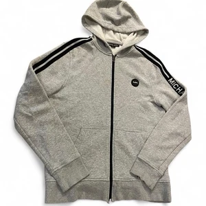 Chaqueta con Capucha Michael Kors Diseñador Gris Cremallera Polar Bordada Retro Talla M - Imagen 1 de 4
