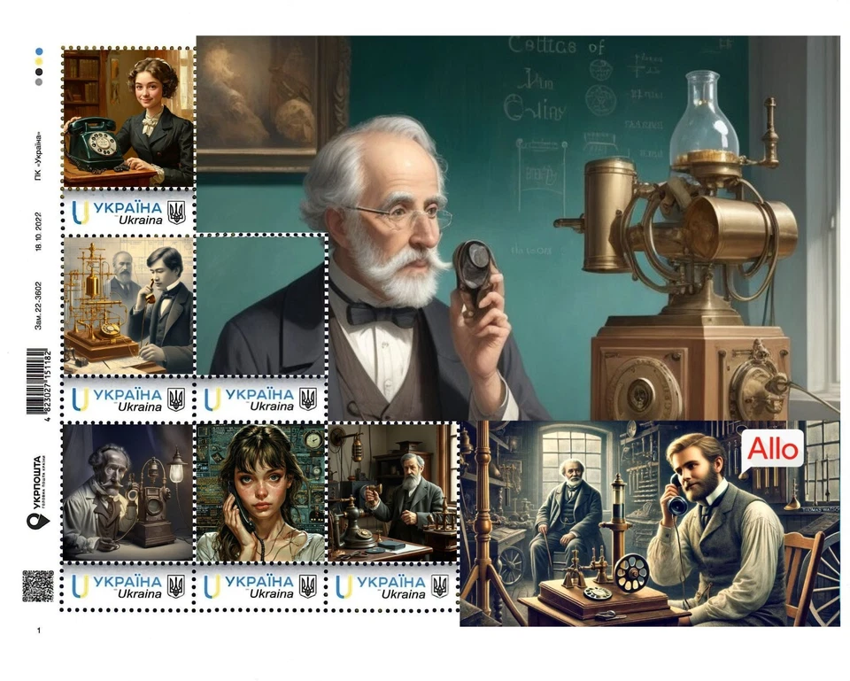 Ucrania 2025, Historia Telefónica, Arte, Hoja 6v Foto 1 de 1