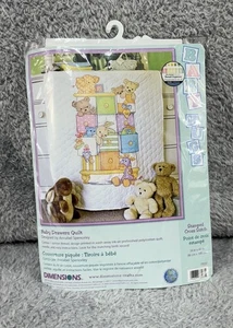 Dimensions® Baby Drawers Baby Quilt Stamped Cross-Stitch Kit - Picture 1 of 8