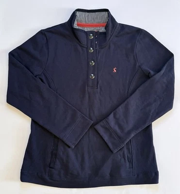 Sudadera para mujer Joules Beachy cuello embudo algodón azul marino francés talla 10 Foto 1 de 4