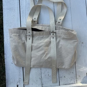 Ee:some Bag Canvas Off White Buckle Strap Shopping - Picture 1 of 10
