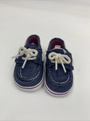 Sperry Top Sider Bebé Niño Niña 2M Intrepid Crib Jr. Zapatos de mezclilla 2 Brillo Foto 1 de 4