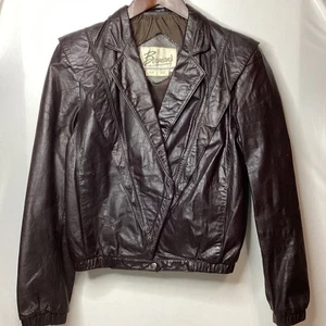 Berman's Vintage Leather Jacket Women's Size 10 Brown Retro Bomber - Picture 1 of 10