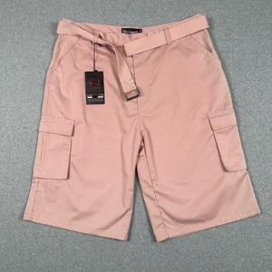 NWT Blac Lacquer Cargo Shorts Mens 40 Pink Y2K Belted Long Skater Baggy - Picture 1 of 13